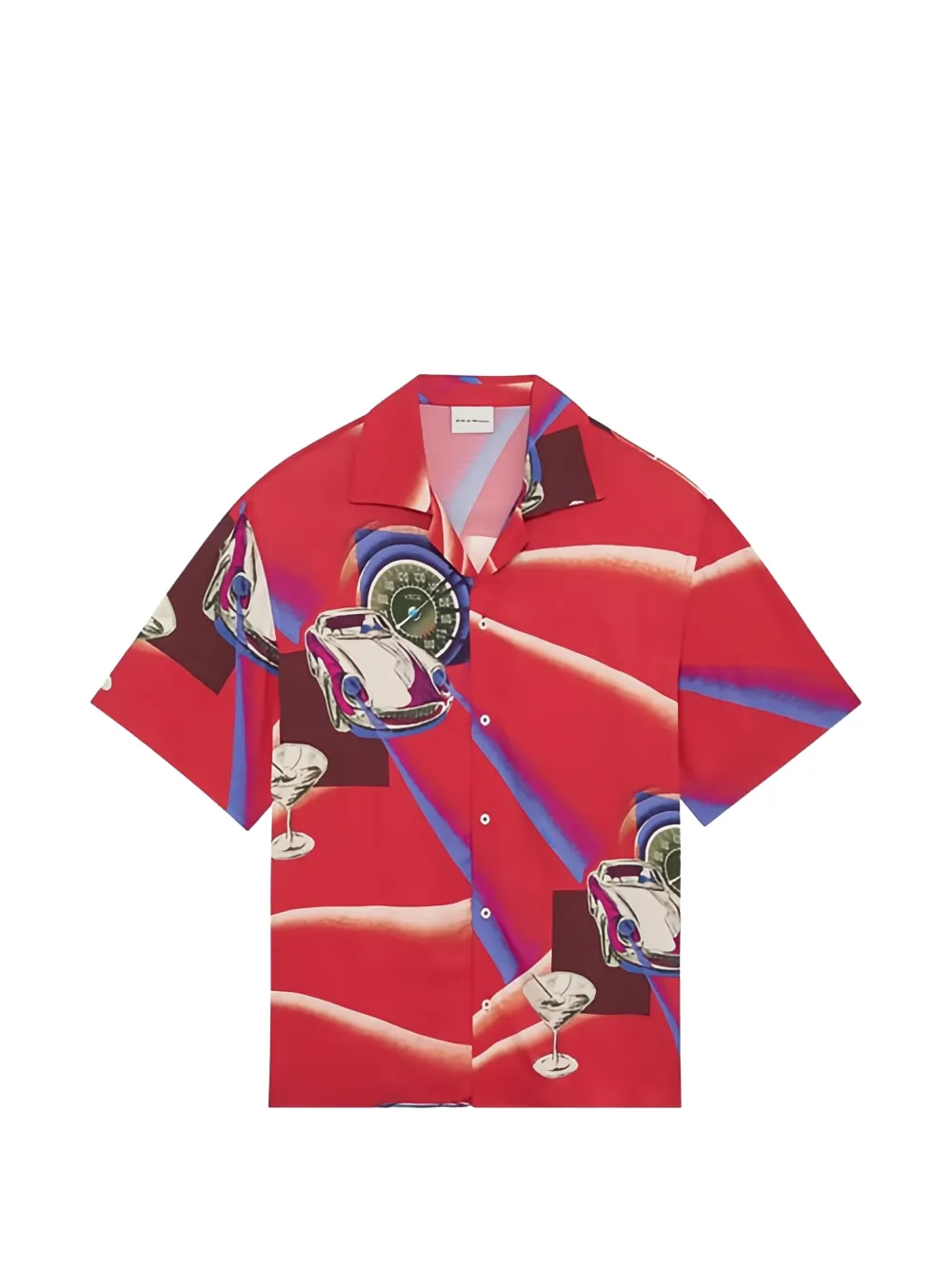 Drôle De Monsieur voiture-print shirt - Rot