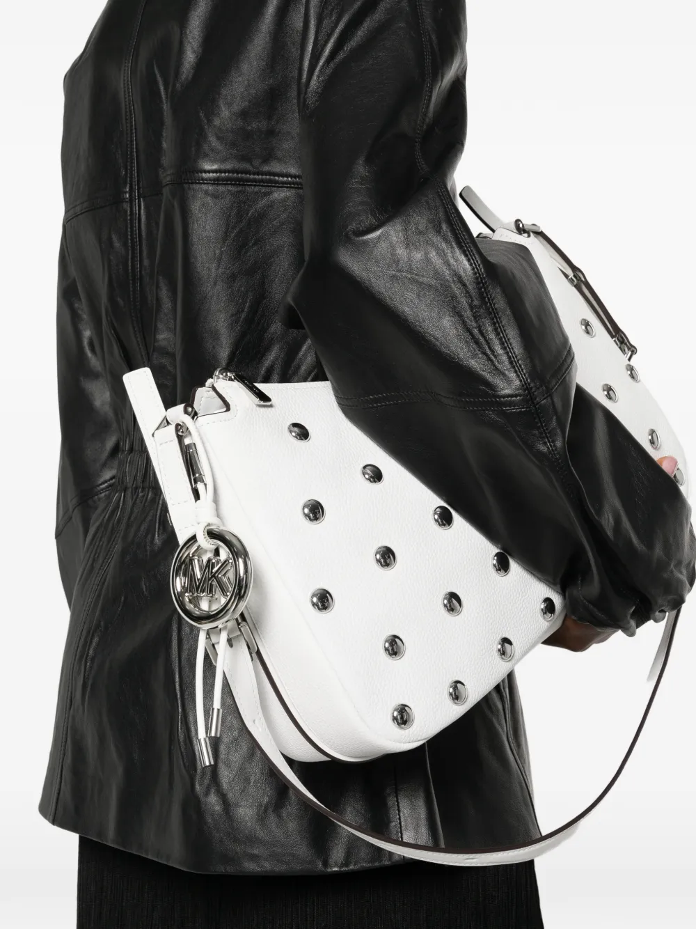 Michael Kors Schoudertas met studs Wit