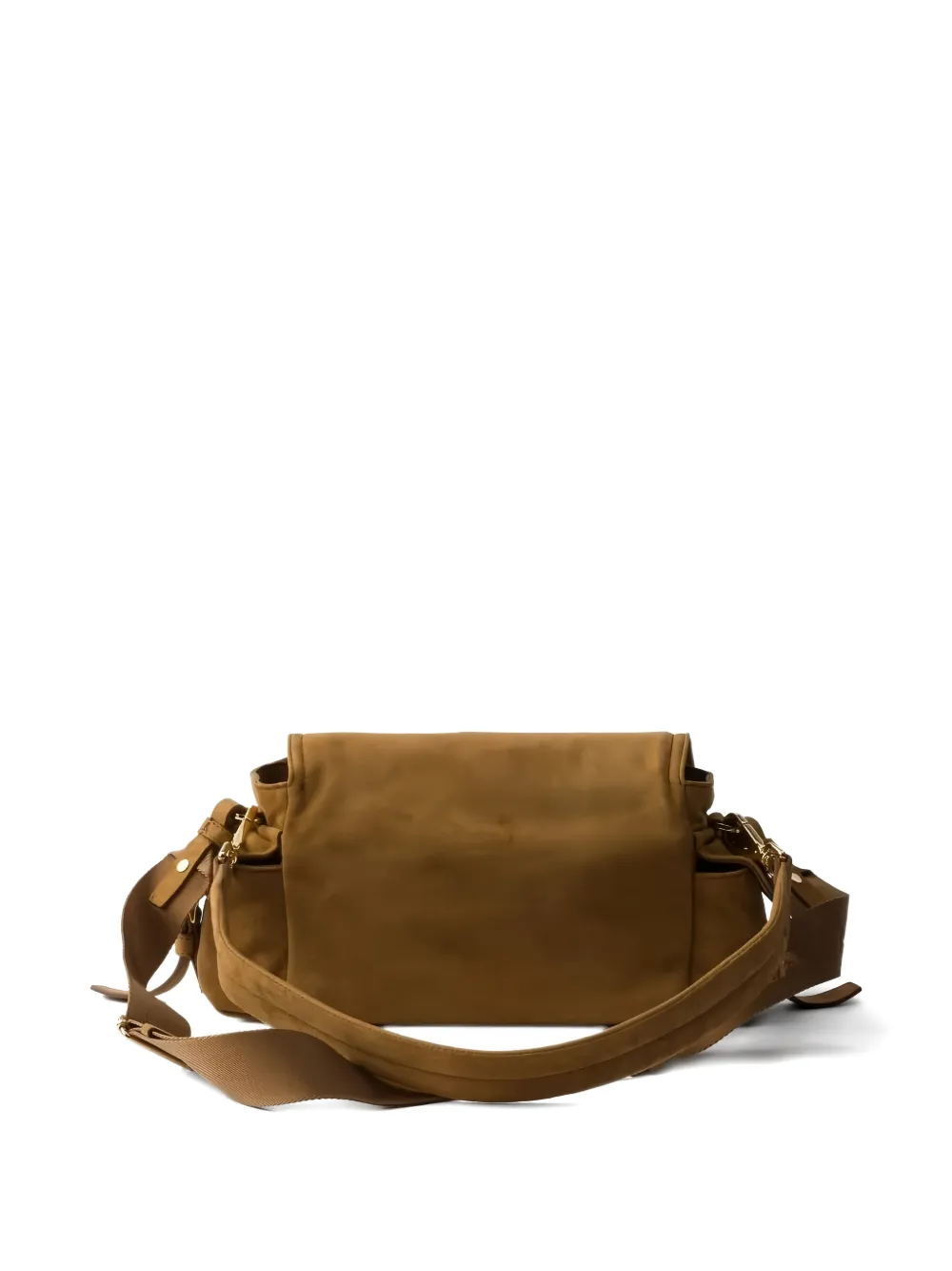 Prada Explore flap buckle-detail shoulder bag - Bruin