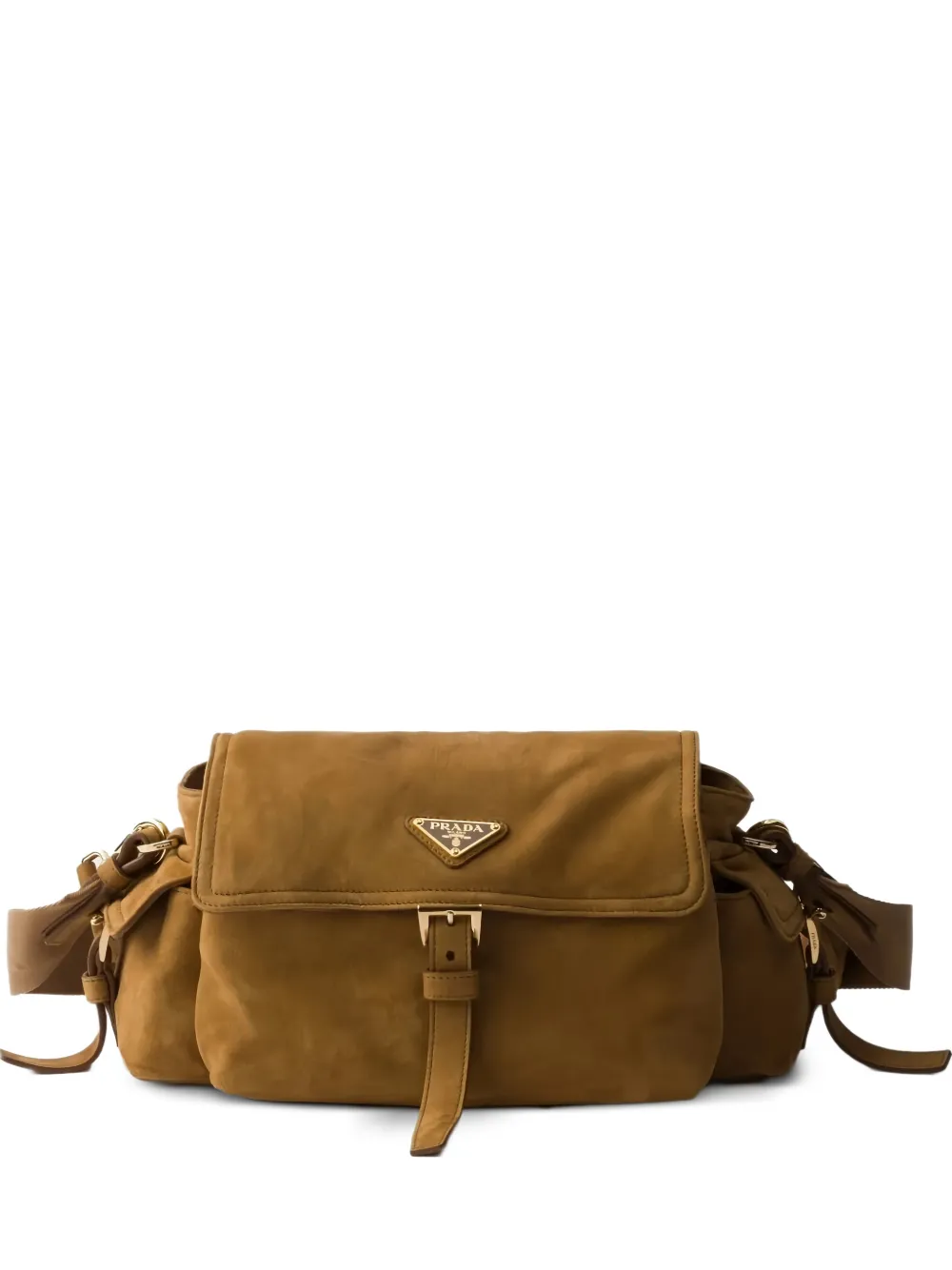 Prada Explore flap buckle-detail shoulder bag - Marrone