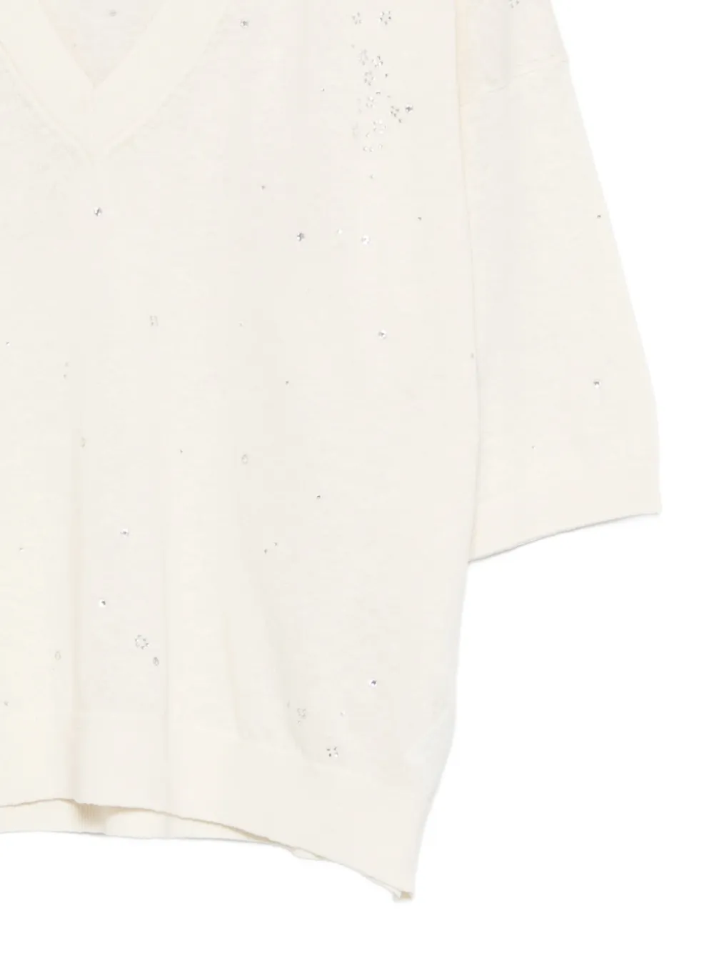  Seventy Sequin V-neck Top - Neutrals 