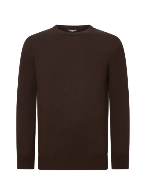 FRANZESE COLLECTION suéter tejido de canalé de cachemira con cuello redondo