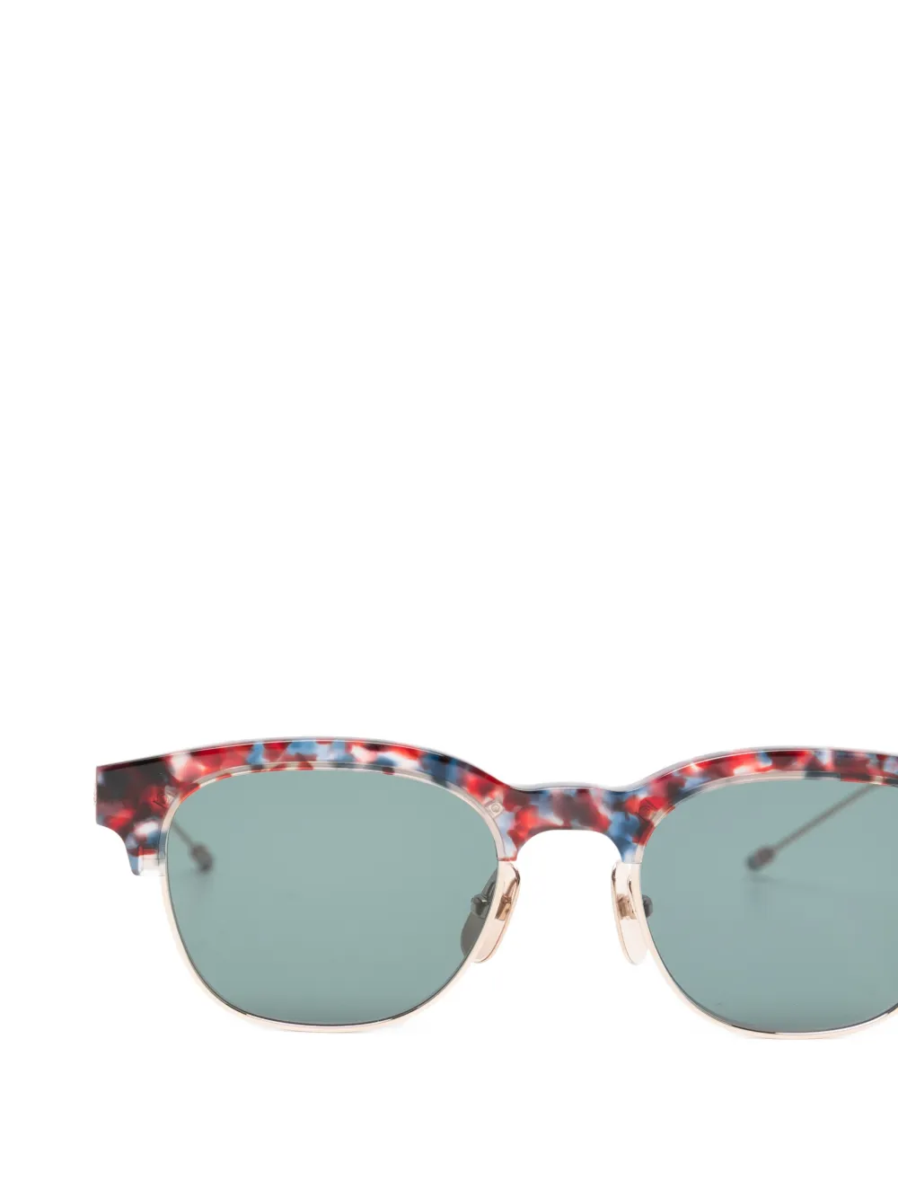 Thom Browne Eyewear Zonnebril met patroon montuur Goud