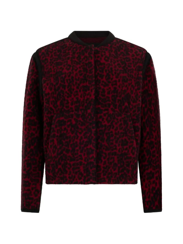 Moorer Animal-pattern Cardigan in Red
