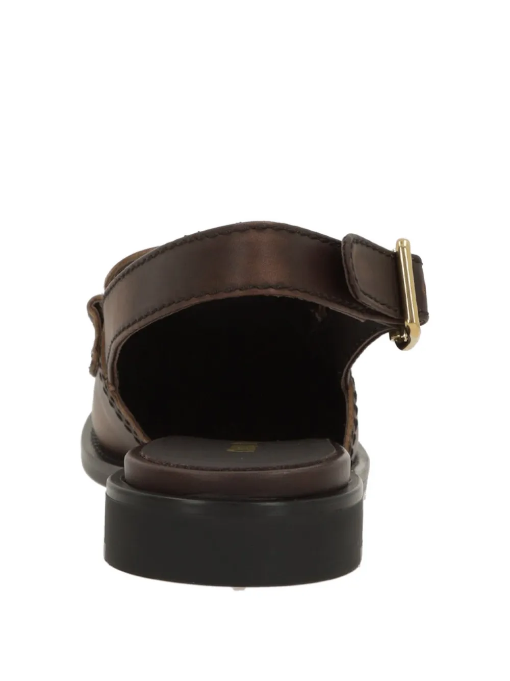 Miu Slingback loafers met logodetail Bruin