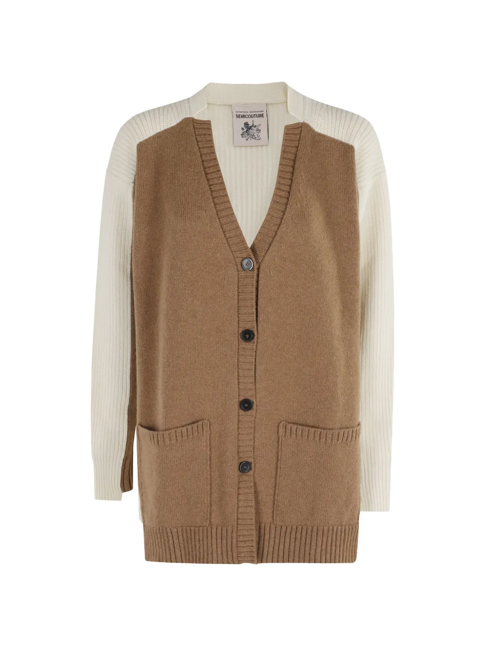Semicouture Albane front-pockets cardigan - Marrone