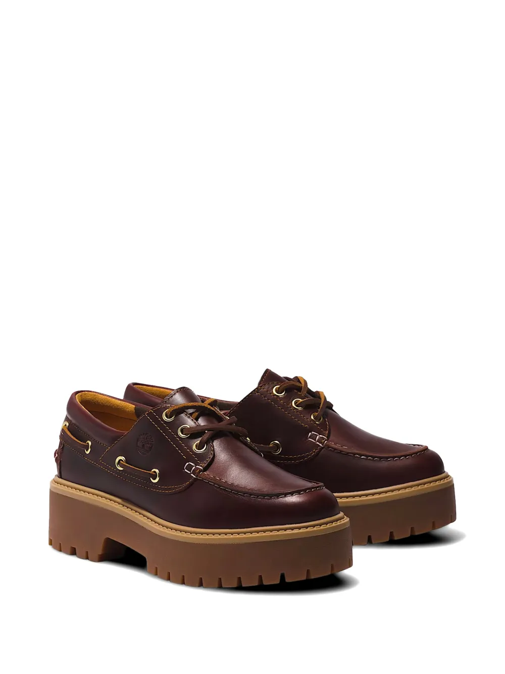 Timberland Loafers met plateauzool en veters Bruin