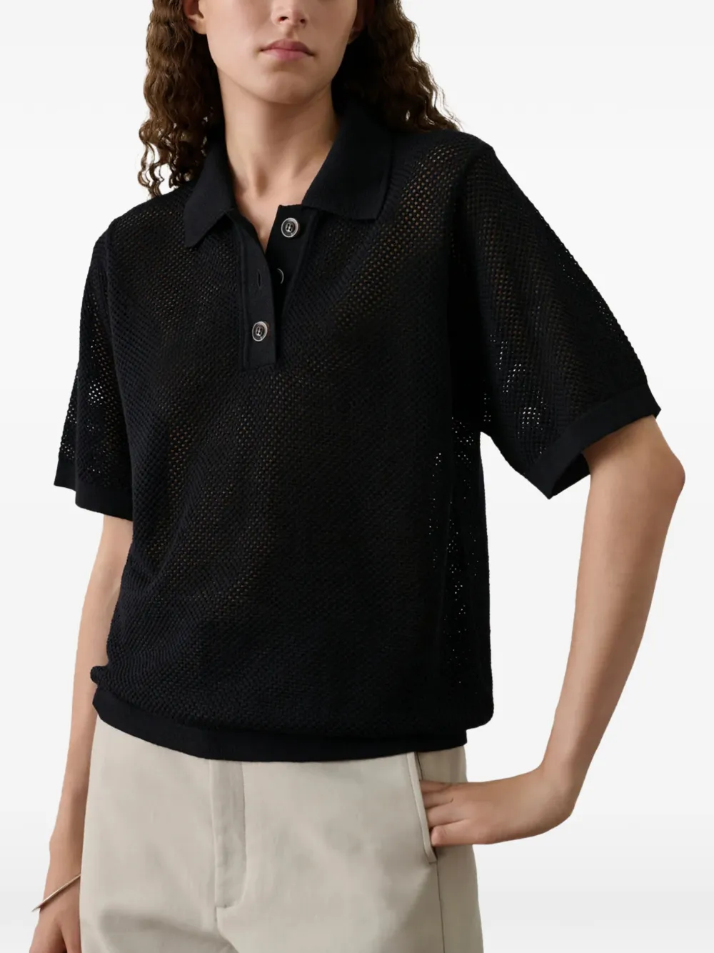 Soeur Harvey poloshirt met knopen Zwart
