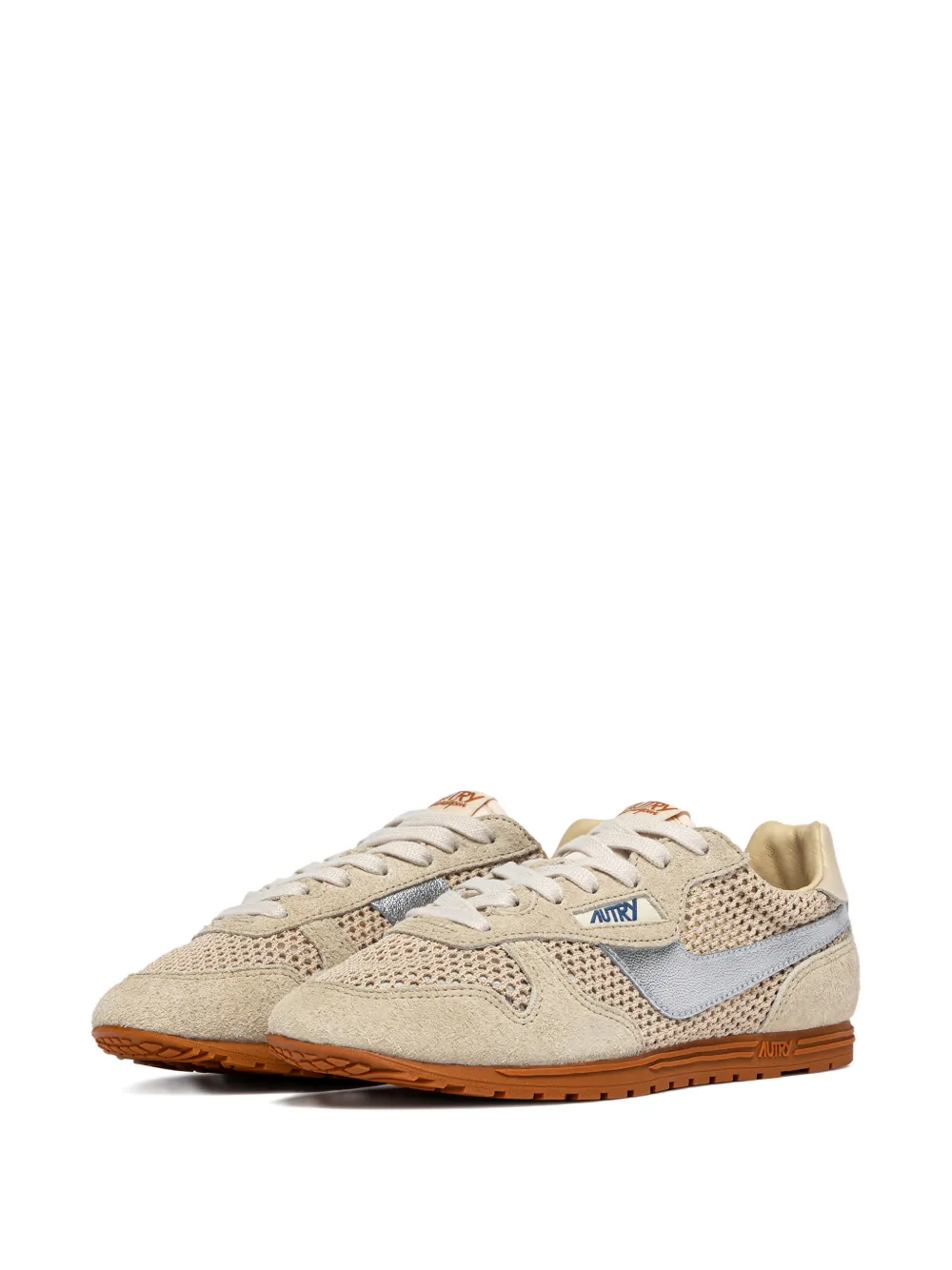 Autry Windspink logo-embroidered sneakers - Beige