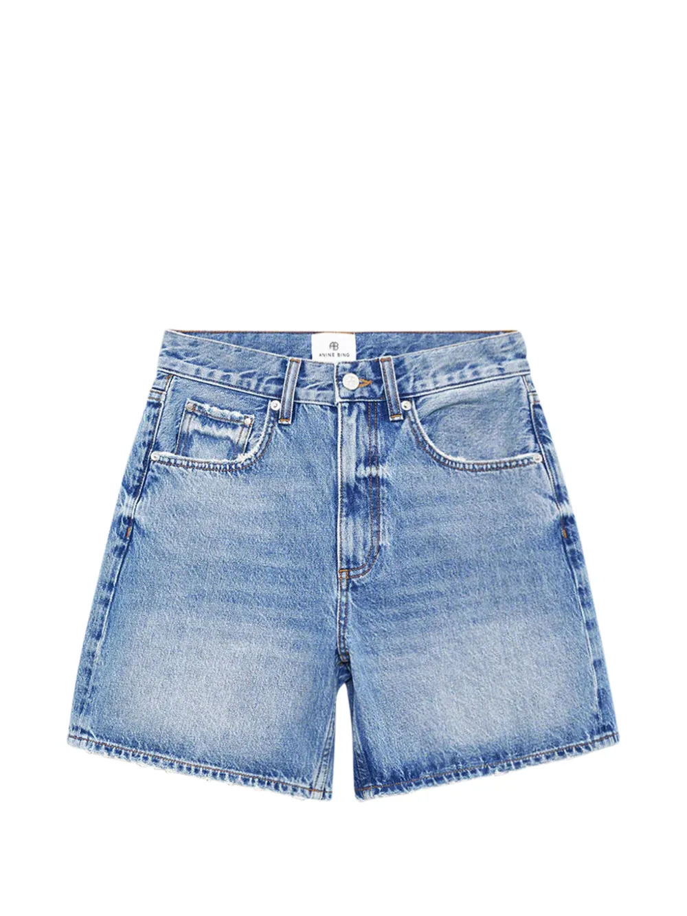 ANINE BING logo-patch shorts - Blau