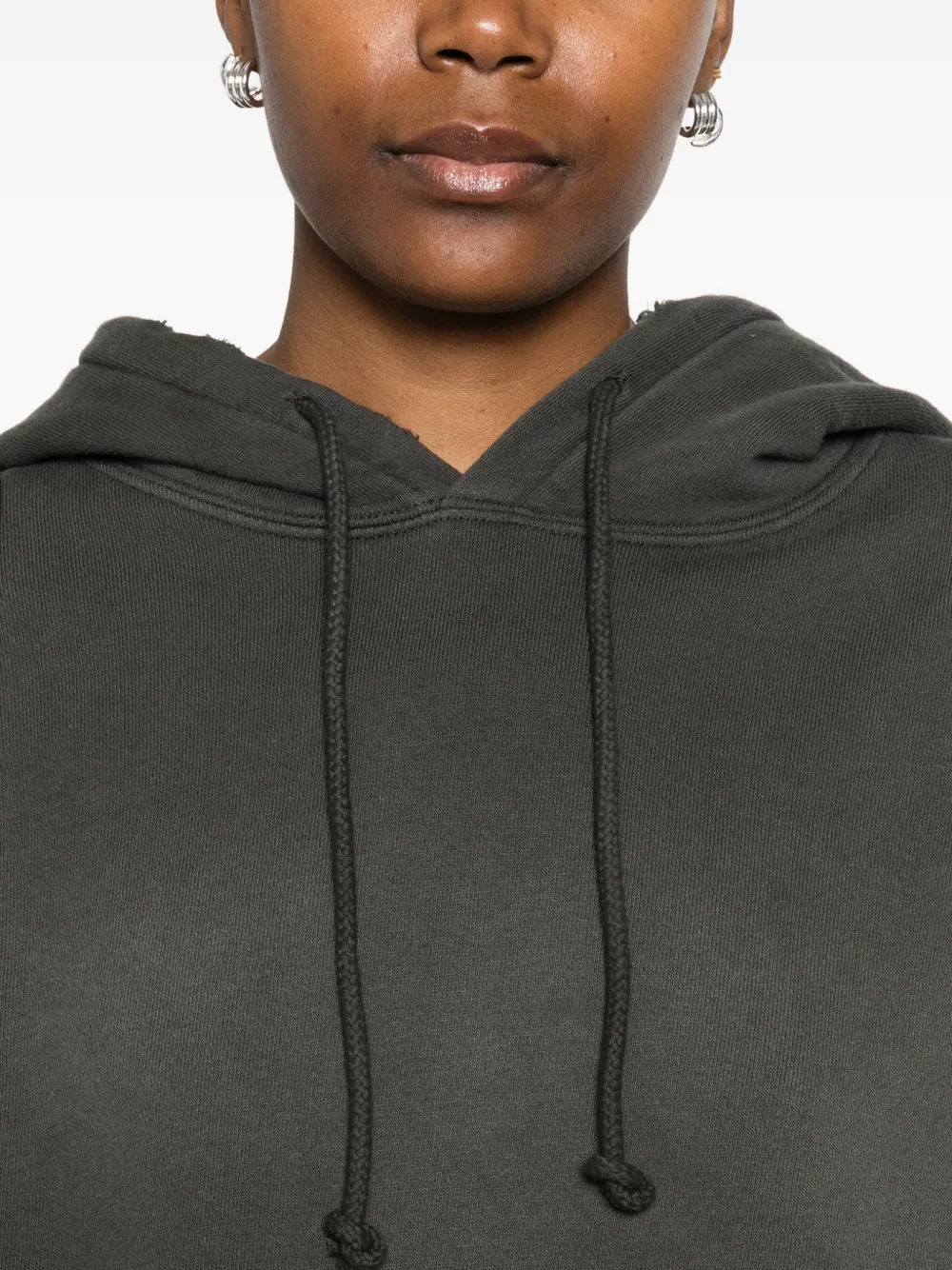 Golden Goose Star logo-print cropped hoodie Grijs