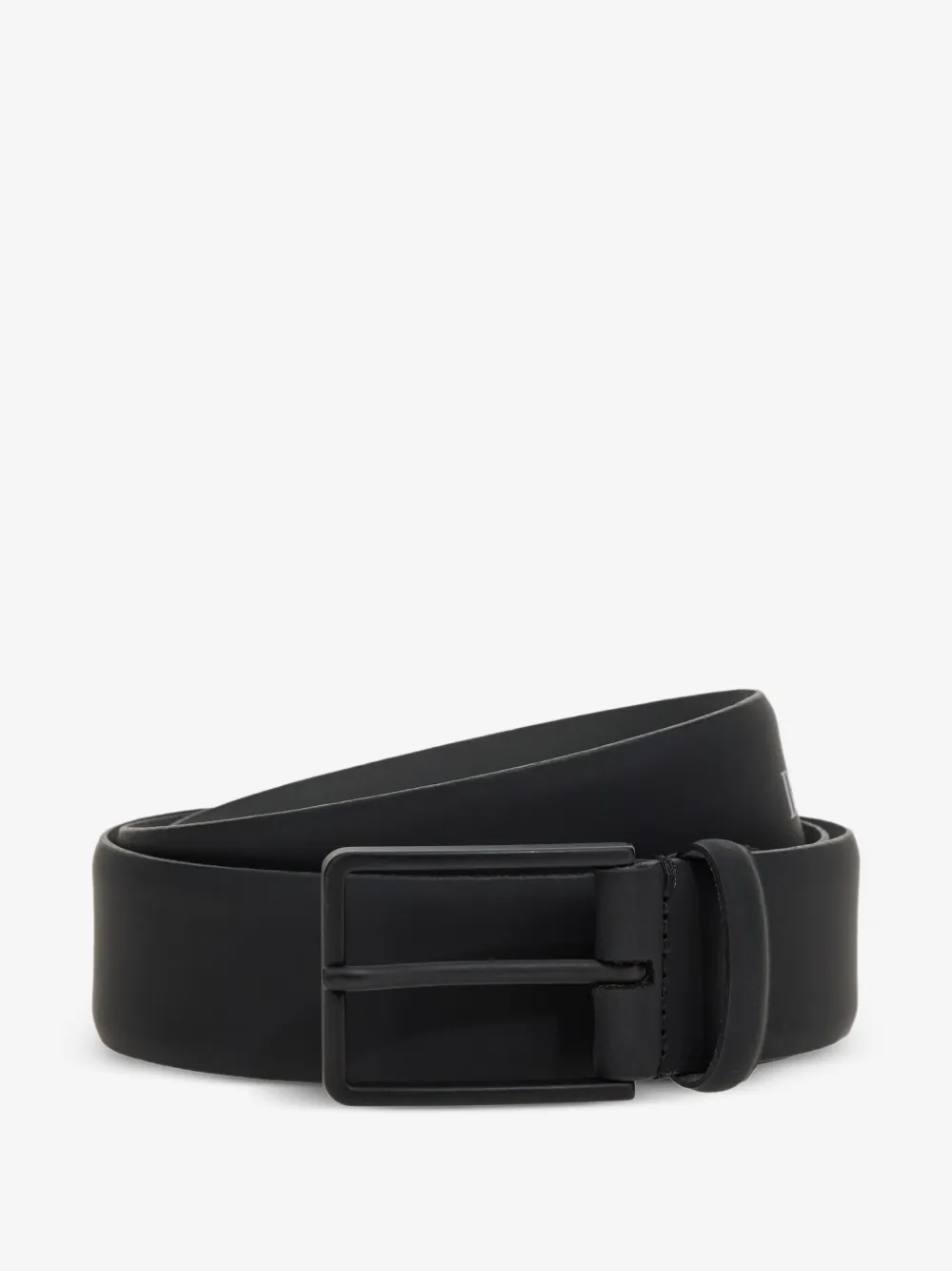 Boggi Milano rubberised leather belt with logo | Black | Image 1