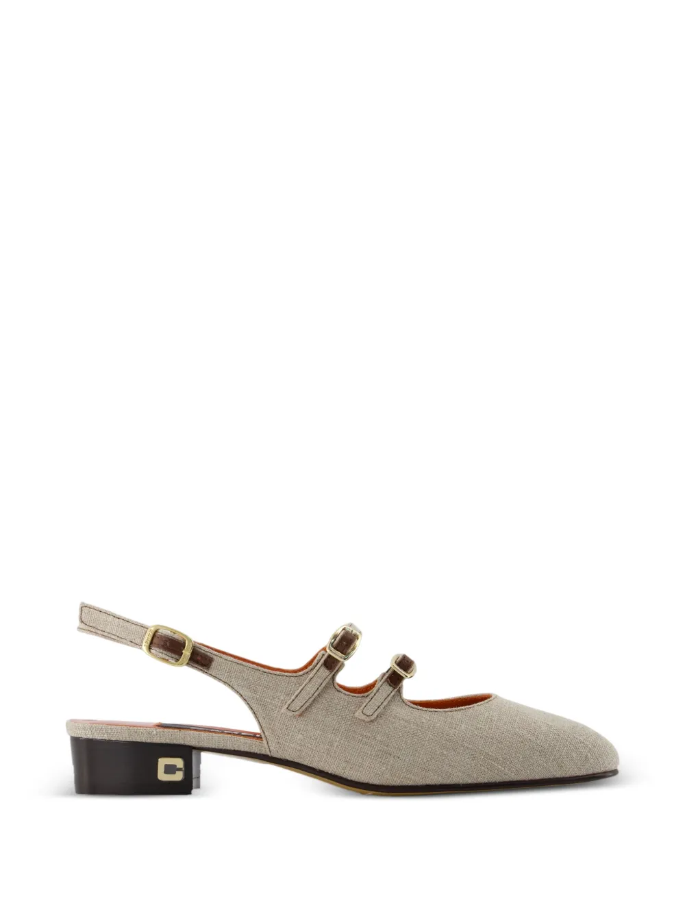 Carel Paris Peche pumps met dubbele bandjes en ronde neus Beige