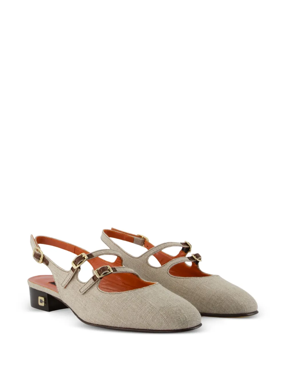 Carel Paris Peche pumps met dubbele bandjes en ronde neus Beige