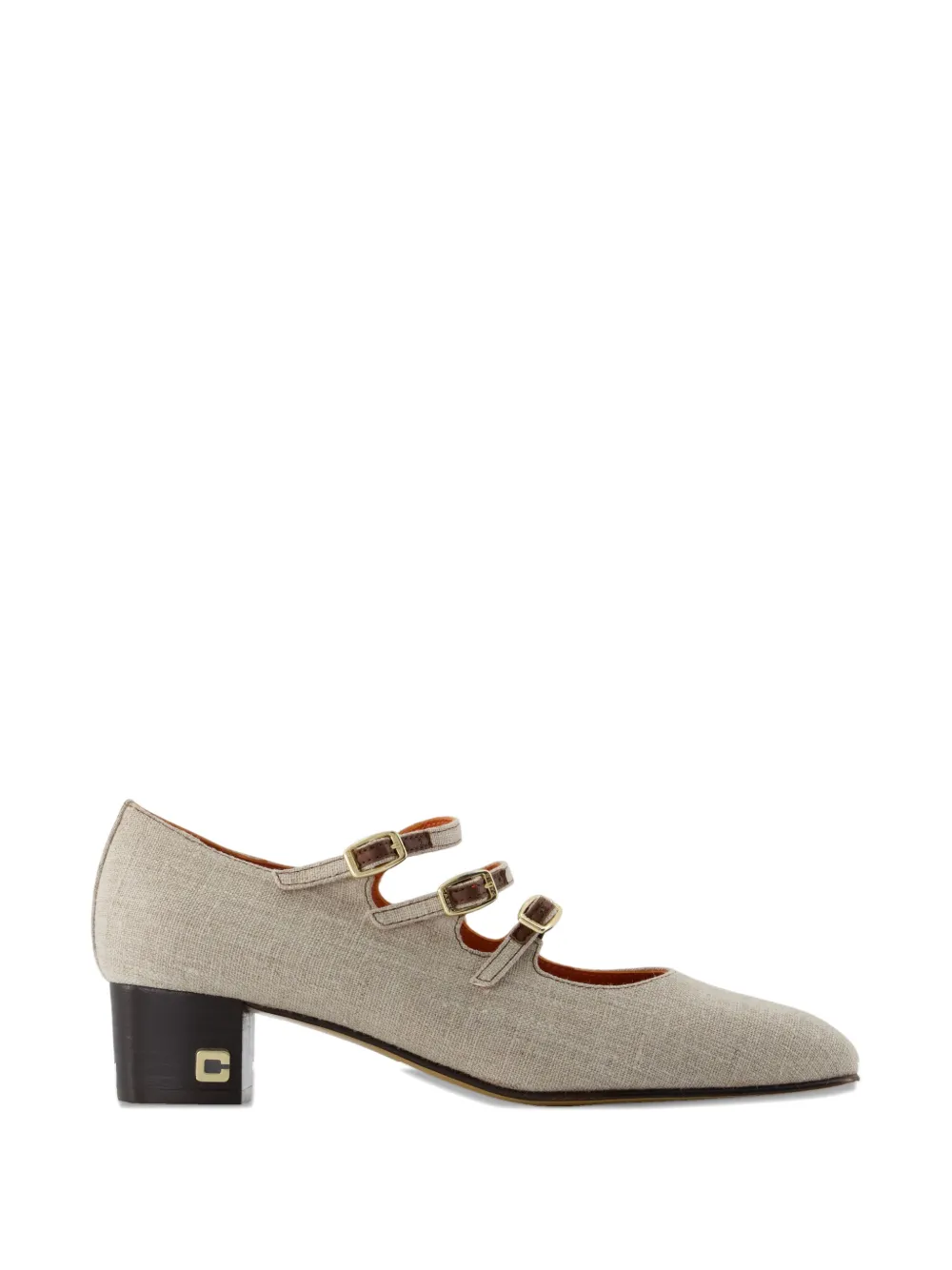 Carel Paris Kina Buckled Canvas Pumps In Neutral