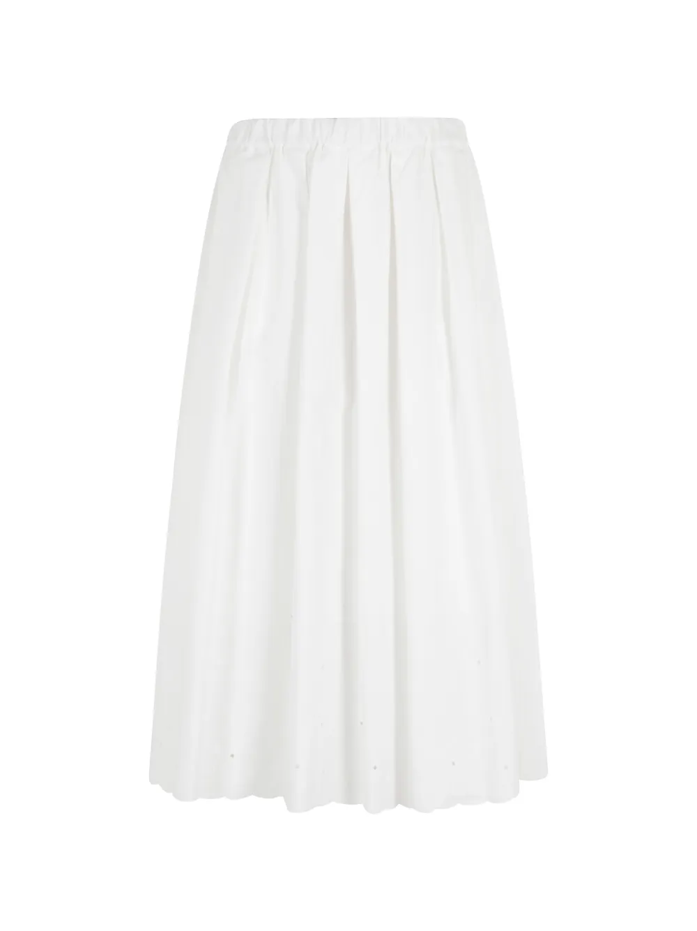 Weekend Max Mara scalloped cotton skirt - Bianco