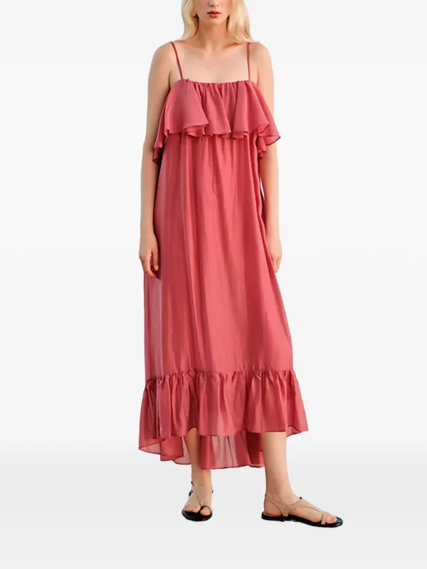 Devotion Aura square-neck Midi Dress | Pink | FARFETCH KW