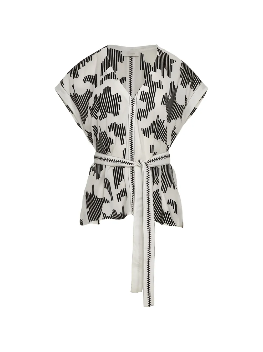 Devotion 셀레스트라 V넥 벨트 탑 | 화이트 | Image 1