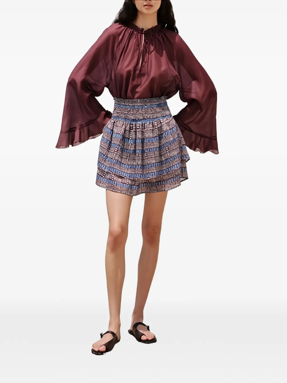 Devotion 클론드 러플 패턴 미니 스커트 | A라인 스커트 | Image 2