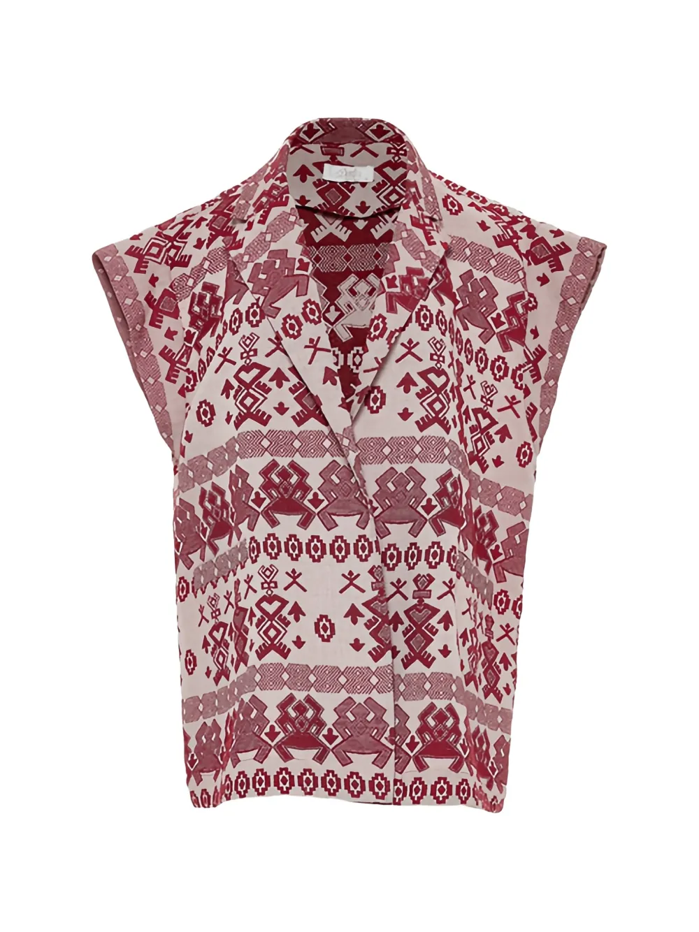 Devotion patterned belted jacket | Red | Image 1