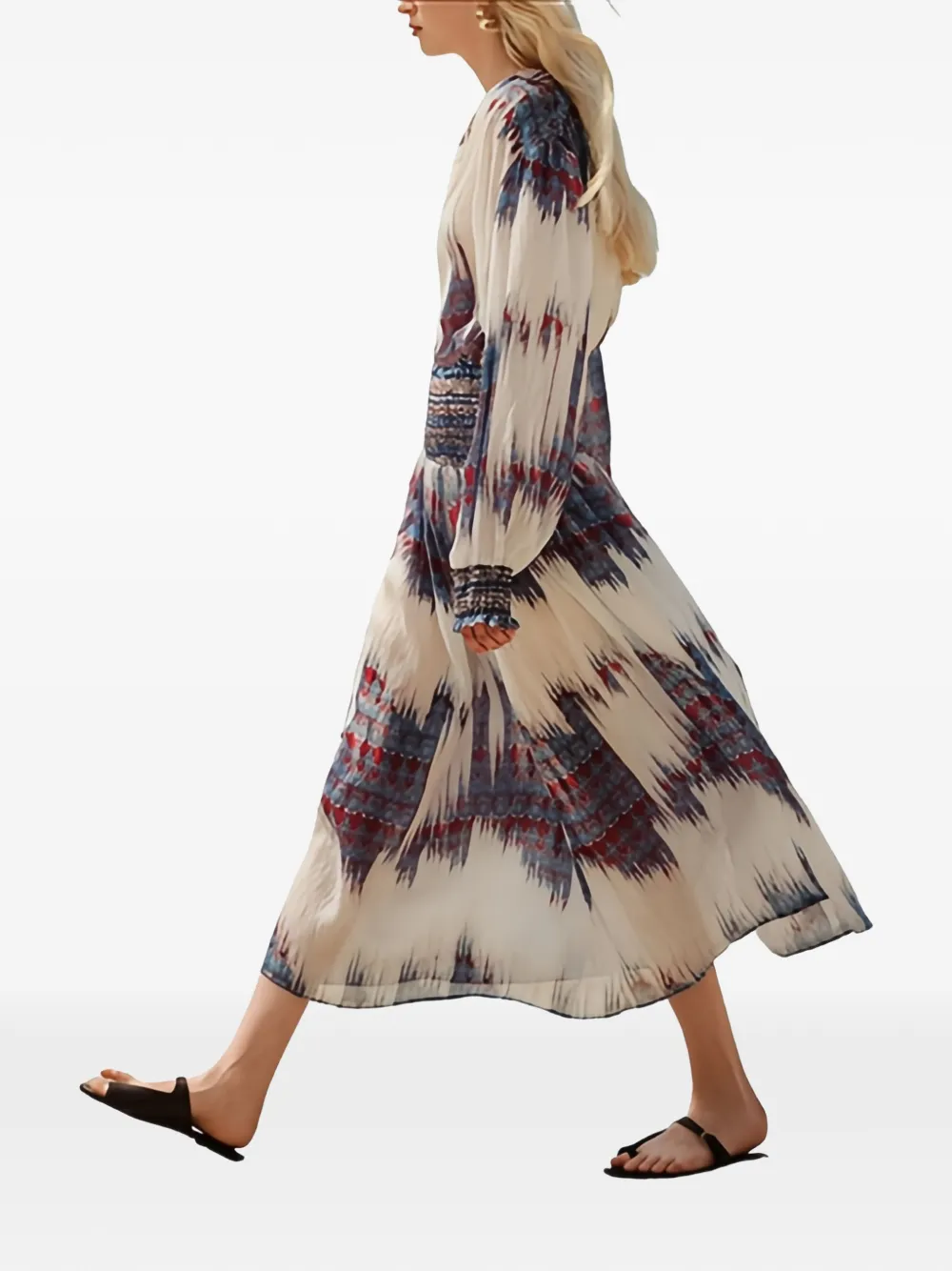 Devotion 사프론 패턴 미디 스커트 | A라인 스커트 | Image 2