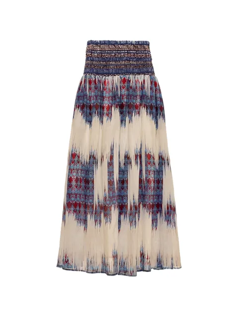 Devotion Saffron patterned midi skirt