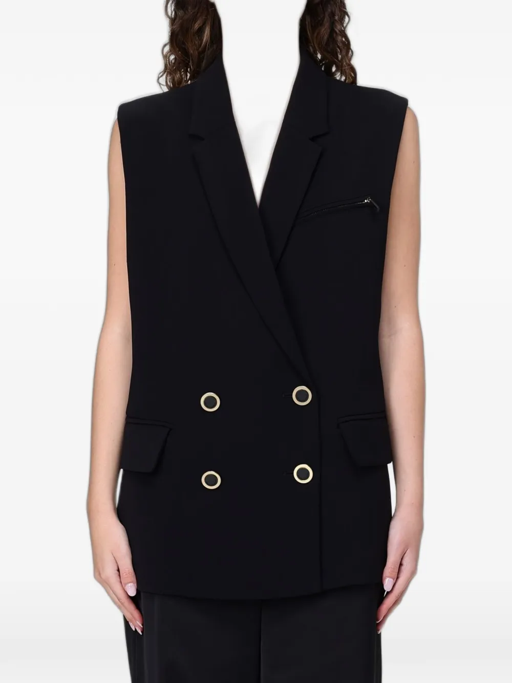 Armani Exchange double-breasted waistcoat - Black