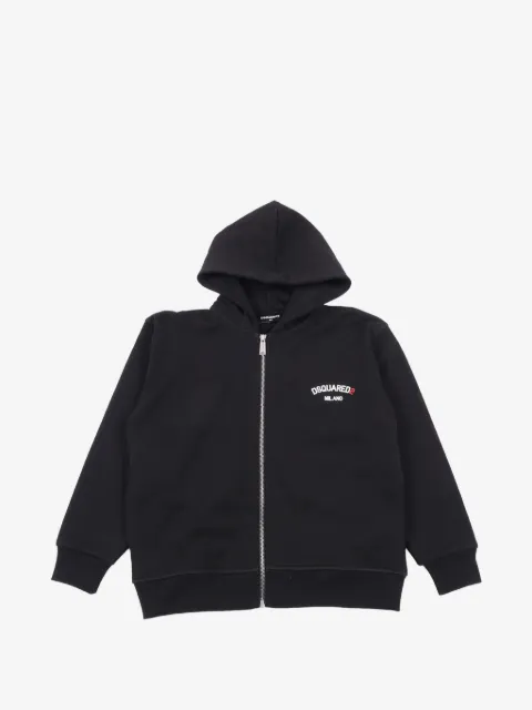 DSQUARED2 KIDS hoodie con cierre y logo estampado