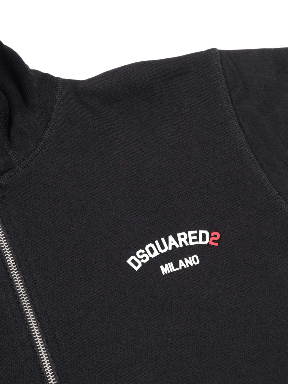 DSQUARED2 KIDS Hoodie met logoprint en rits Zwart