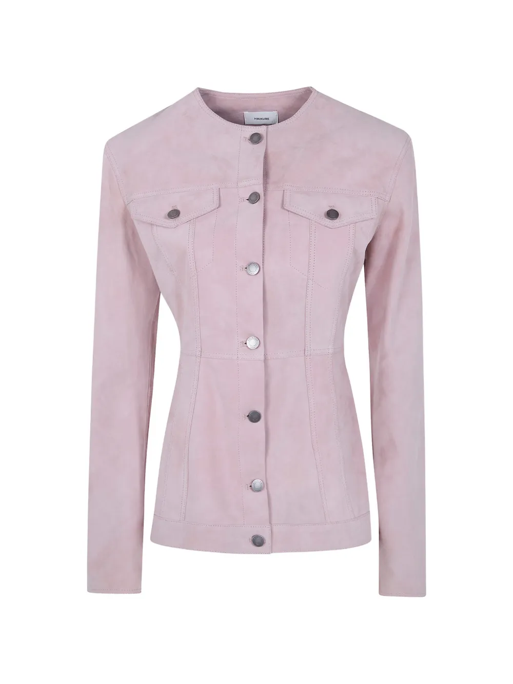 Haikure chest-pocket suede jacket - Rosa