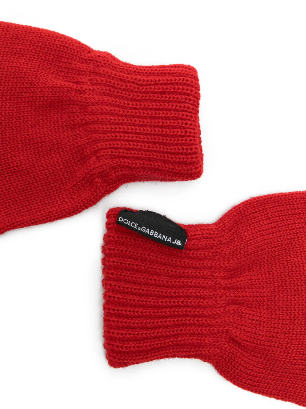 Dolce & Gabbana Pre-owned 2000s Knitted Gloves in Red, view 3