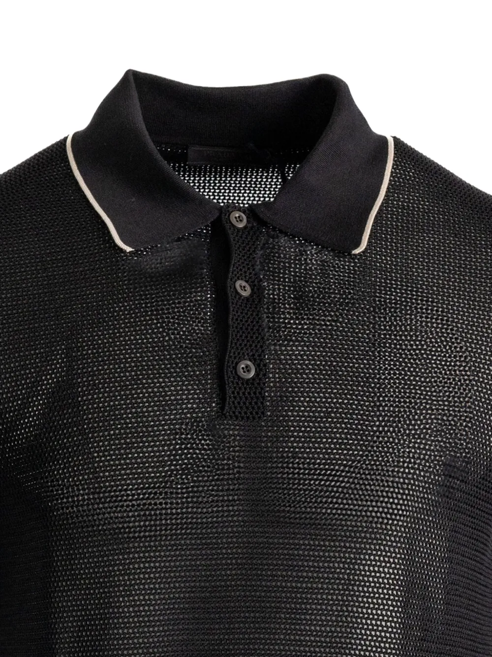 Prada Poloshirt met contrasterende afwerking Zwart