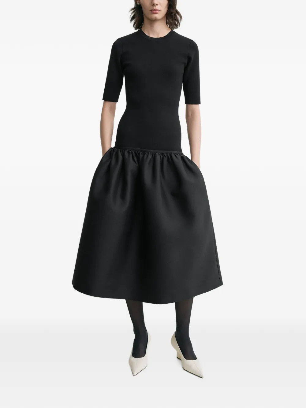 TOTEME Twinflower midi-jurk Zwart