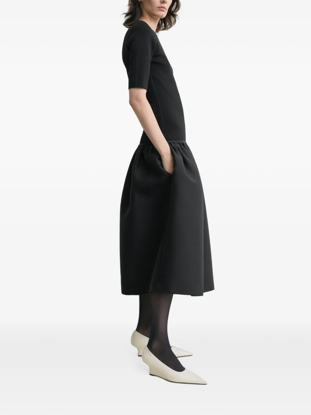 TOTEME Twinflower midi-jurk Zwart