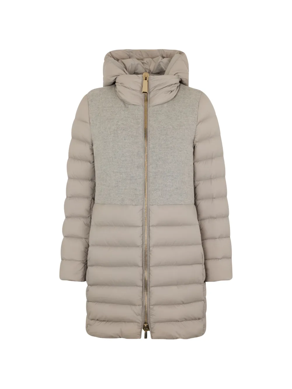 Moorer hooded padded jacket - Toni neutri