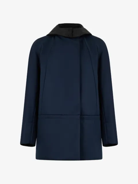 Moorer hooded double-breasted coat 