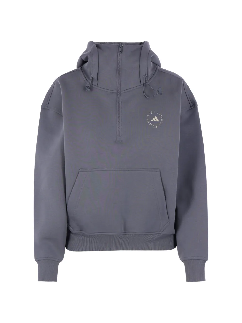 adidas by Stella McCartney logo-print half-zip hoodie - Grigio