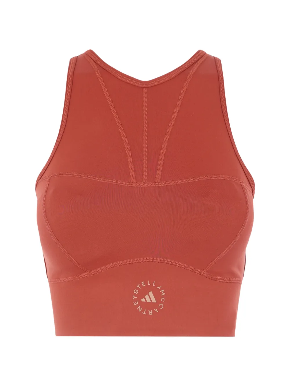 adidas by Stella McCartney cut-out logo-print top - Rot