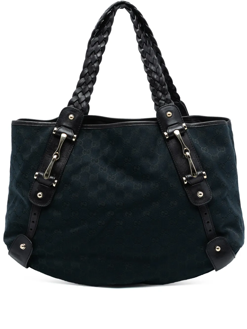 Gucci Pre-Owned 2016-2025 GG Horsebit Pelham Schultertasche aus Canvas - Schwarz