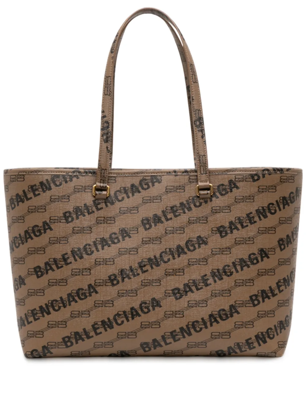 Balenciaga Pre-Owned 2022 BB Monogram Coated Canvas Signature Shopper M tote bag - Brown