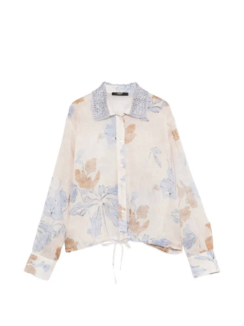 Seventy floral crocheted collar top - Toni neutri