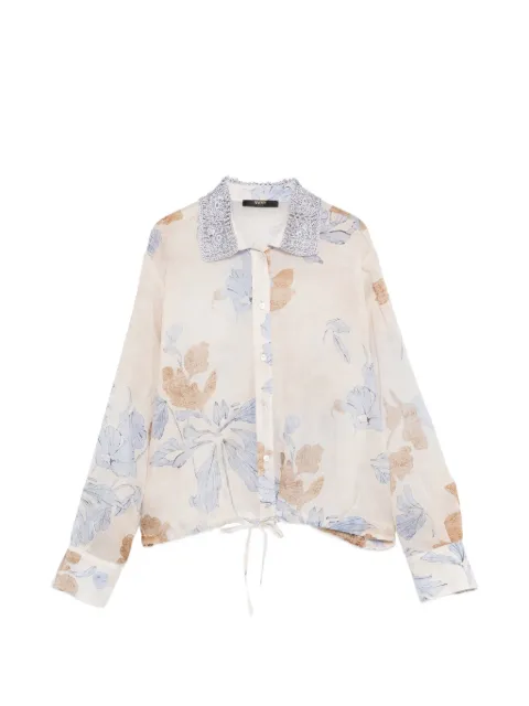 Seventy top con cuello de ganchillo