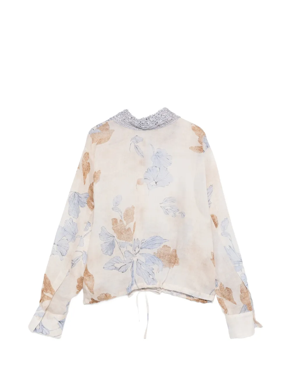  Seventy Floral Crocheted Collar Top - Neutrals 