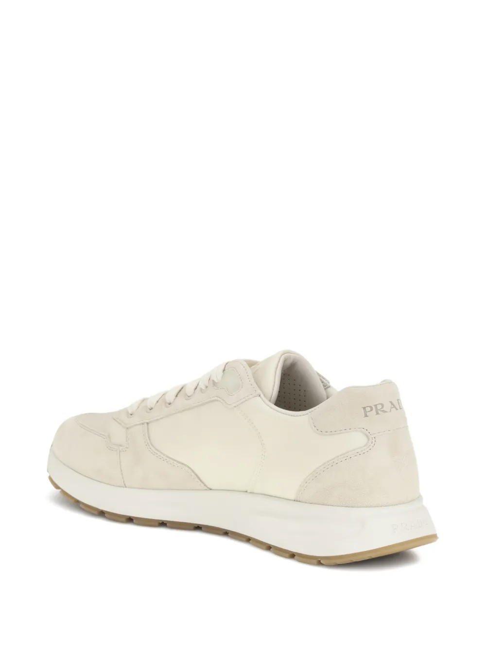 Prada Prax 2.0 logo-plaque lace-up sneakers Beige