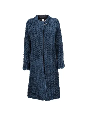 Henrik Vibskov Pinstripe Belted Single Breasted Coat | Blue | FARFETCH
