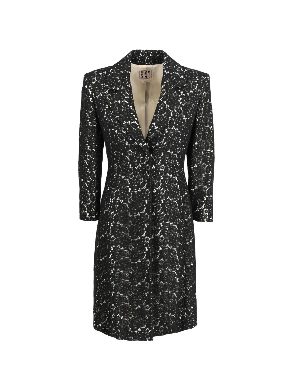 Mondrian lace floral coat - Nero