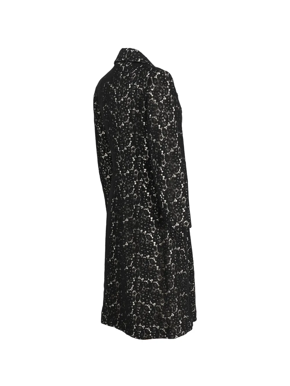  Mondrian Lace Floral Coat - Black 