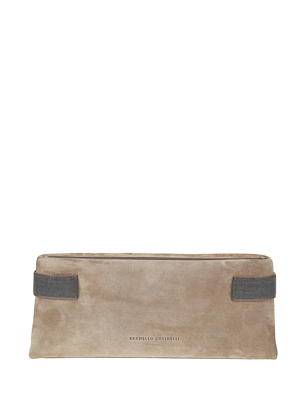 Brunello Cucinelli monili-detail suede clutch bag - Toni neutri