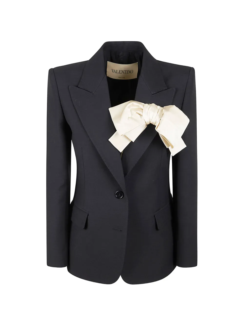 Valentino Garavani bow-detail single-breasted blazer - Nero