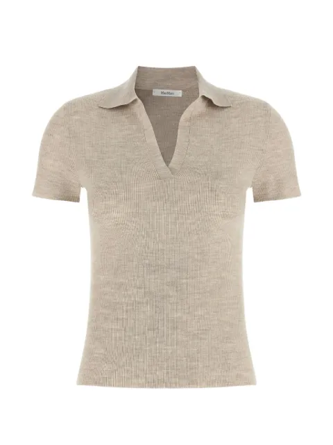 Max Mara Mxmalbero ribbed V-neck polo shirt